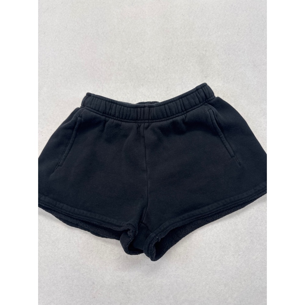 Offline by Aerie Black Fleece Athletic Lounge Shorts XS Drawstring Pockets